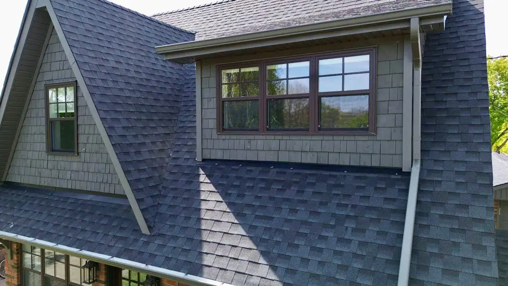 Completed residential roofing project
